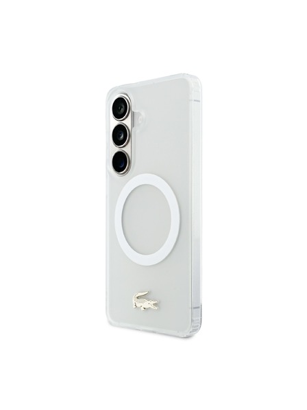 Lacoste Lacoste PC/TPU Frosted Finish Gold Logo Magnetic Zadní Kryt pro Samsung Galaxy S26 White