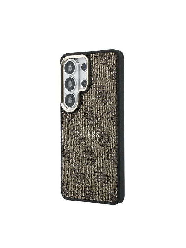 Guess Guess PU Leather 4G Gold Frame Magnetic Zadní Kryt pro Samsung Galaxy S26 Ultra Brown