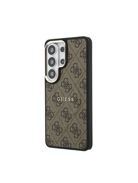 Guess Guess PU Leather 4G Gold Frame Magnetic Zadní Kryt pro Samsung Galaxy S26 Ultra Brown