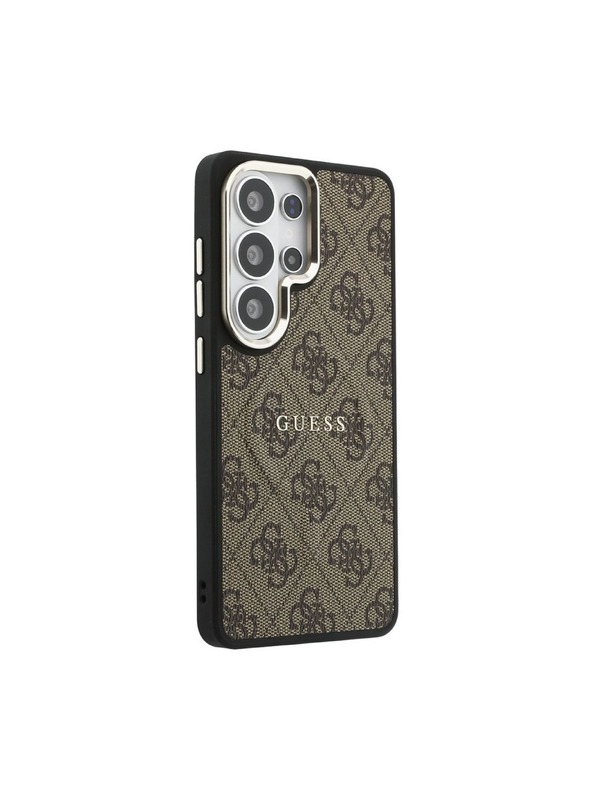 Guess Guess PU Leather 4G Gold Frame Magnetic Zadní Kryt pro Samsung Galaxy S26 Ultra Brown
