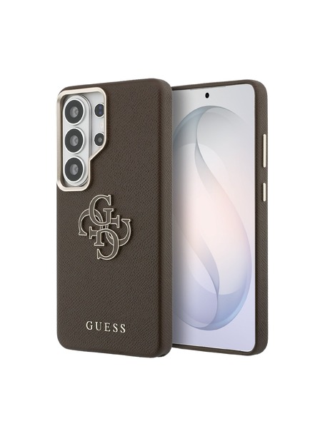 Guess Guess PU Grained 4G Resin Metal Logo Zadní Kryt pro Samsung Galaxy S26 Ultra Brown