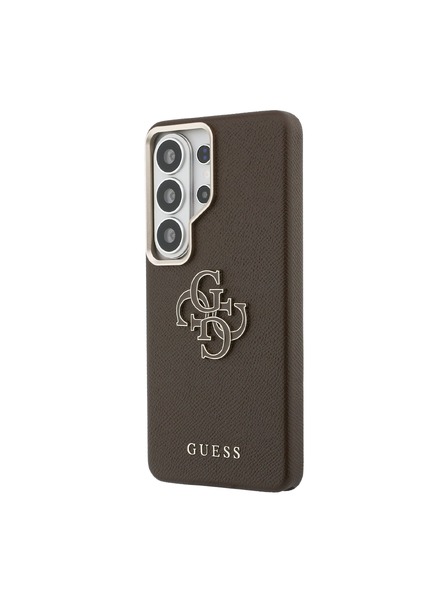 Guess Guess PU Grained 4G Resin Metal Logo Zadní Kryt pro Samsung Galaxy S26 Ultra Brown