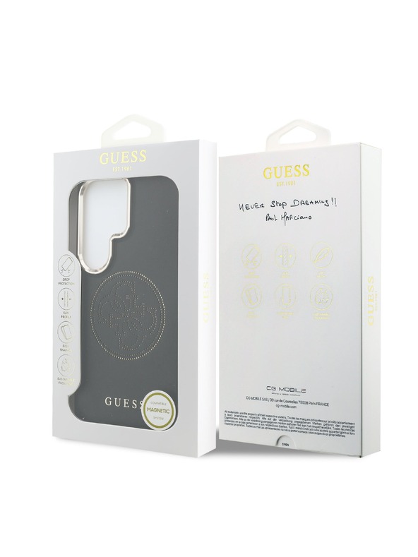 Guess Guess PU Perforated 4G Logo Magnetic Zadní Kryt pro Samsung Galaxy S26 Ultra Black