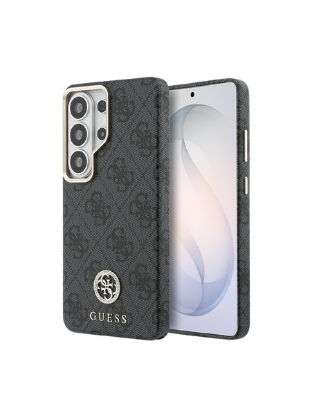 Guess Guess PU Leather 4G Strass Logo Gold Frame Magnetic Zadní Kryt pro Samsung Galaxy S26 Ultra Black
