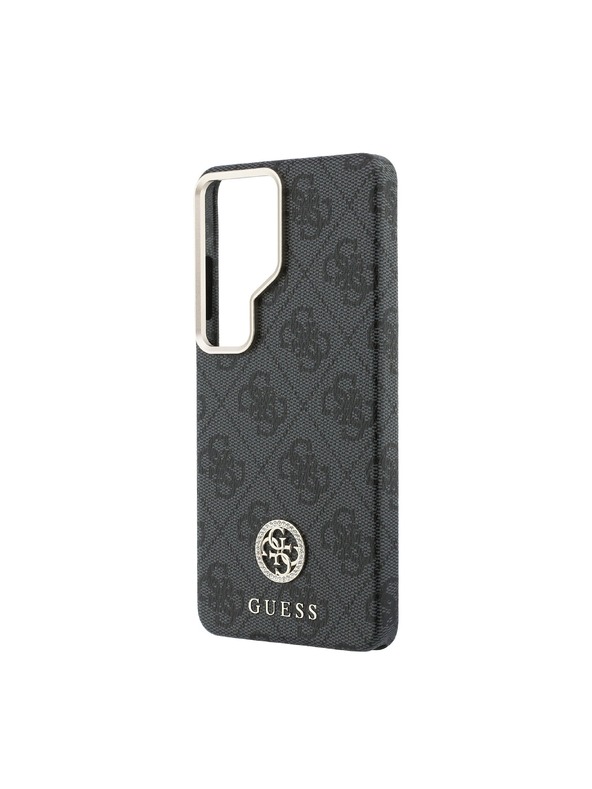 Guess Guess PU Leather 4G Strass Logo Gold Frame Magnetic Zadní Kryt pro Samsung Galaxy S26 Ultra Black