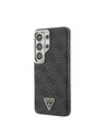 Guess Guess PU Leather 4G Strass Triangle Logo Gold Frame Magnetic Zadní Kryt pro Samsung Galaxy S26 Ultra Black