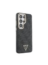 Guess Guess PU Leather 4G Strass Triangle Logo Gold Frame Magnetic Zadní Kryt pro Samsung Galaxy S26 Ultra Black