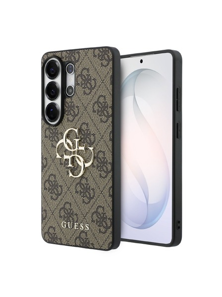 Guess Guess PU 4G Metal Logo Zadní Kryt pro Samsung Galaxy S26 Ultra Brown
