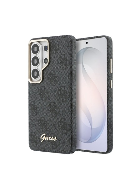Guess Guess PU 4G Script Metal Logo Magnetic Zadní Kryt pro Samsung Galaxy S26 Ultra Black