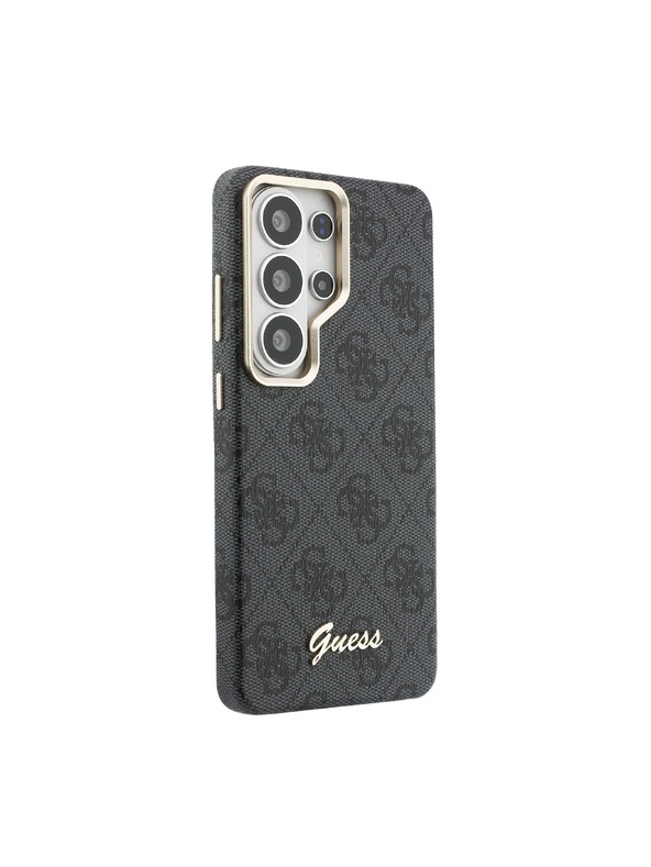 Guess Guess PU 4G Script Metal Logo Magnetic Zadní Kryt pro Samsung Galaxy S26 Ultra Black
