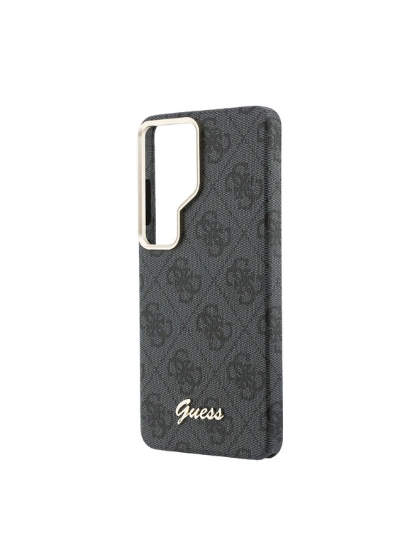 Guess Guess PU 4G Script Metal Logo Magnetic Zadní Kryt pro Samsung Galaxy S26 Ultra Black