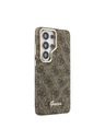 Guess Guess PU 4G Script Metal Logo Magnetic Zadní Kryt pro Samsung Galaxy S26 Ultra Brown
