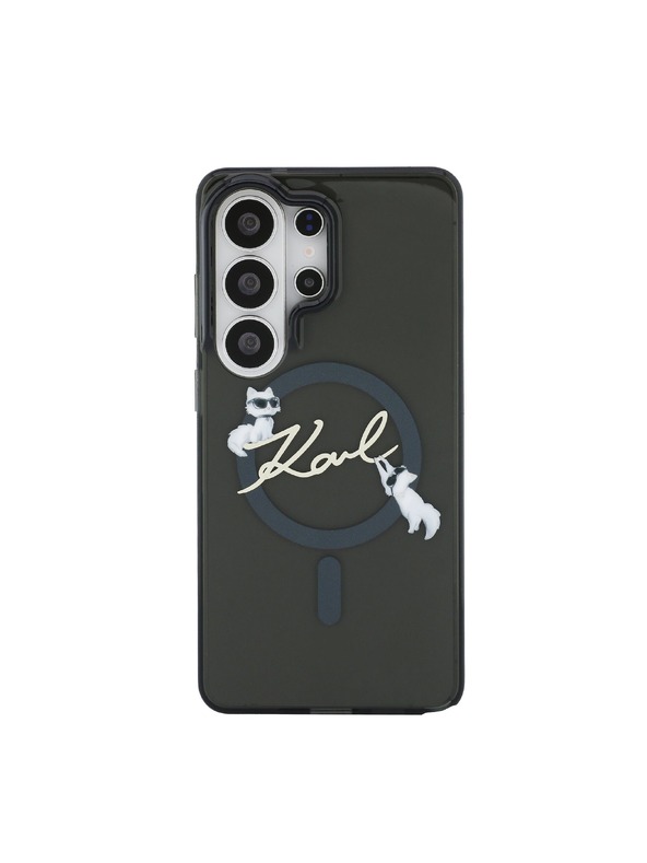 Karl Lagerfeld Karl Lagerfeld IML Choupette Karl Script Logo Magnetic Zadní Kryt pro Samsung Galaxy S26 Ultra Black