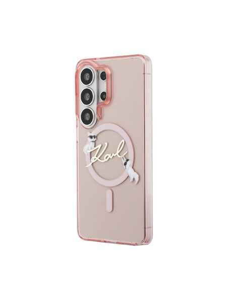 Karl Lagerfeld Karl Lagerfeld IML Choupette Karl Script Logo Magnetic Zadní Kryt pro Samsung Galaxy S26 Ultra Pink