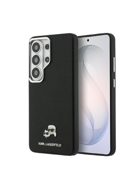 Karl Lagerfeld Karl Lagerfeld Grained PU Leather K&CH Heads Magnetic Zadní Kryt pro Samsung Galaxy S26 Ultra Black