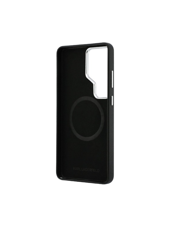Karl Lagerfeld Karl Lagerfeld Grained PU Leather K&CH Heads Magnetic Zadní Kryt pro Samsung Galaxy S26 Ultra Black