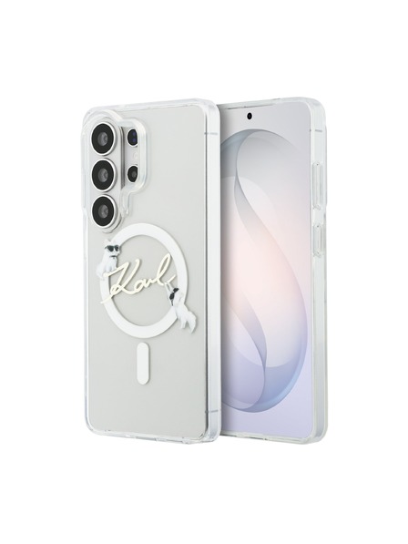 Karl Lagerfeld Karl Lagerfeld IML Choupette Karl Script Logo Magnetic Zadní Kryt pro Samsung Galaxy S26 Ultra Transparent