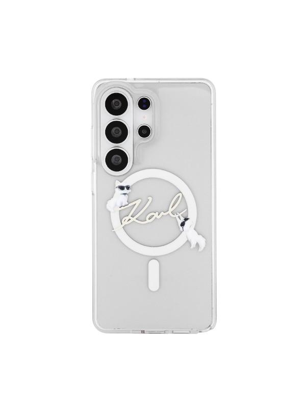 Karl Lagerfeld Karl Lagerfeld IML Choupette Karl Script Logo Magnetic Zadní Kryt pro Samsung Galaxy S26 Ultra Transparent