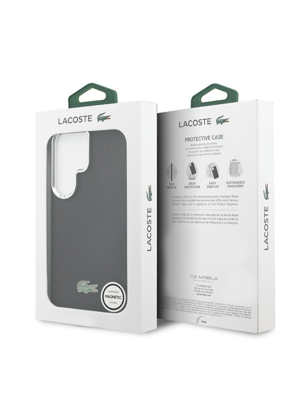 Lacoste Lacoste Petit Pique Metal Logo Magnetic Zadní Kryt pro Samsung Galaxy S26 Ultra Black