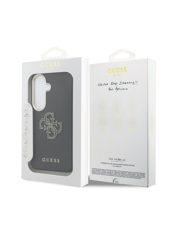 Guess Guess PU Grained 4G Resin Metal Logo Zadní Kryt pro Samsung Galaxy S26+ Black