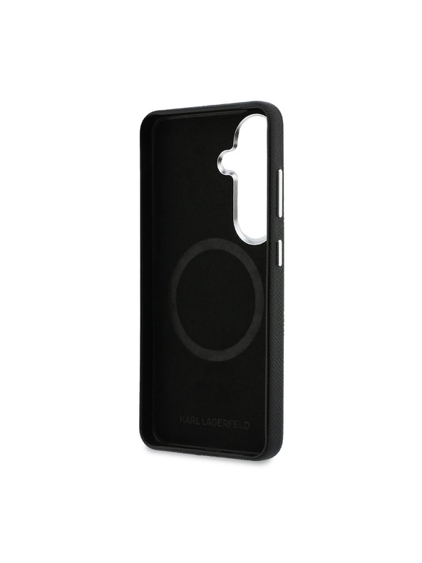 Karl Lagerfeld Karl Lagerfeld Grained PU Leather K&CH Heads Magnetic Zadní Kryt pro Samsung Galaxy S26+ Black