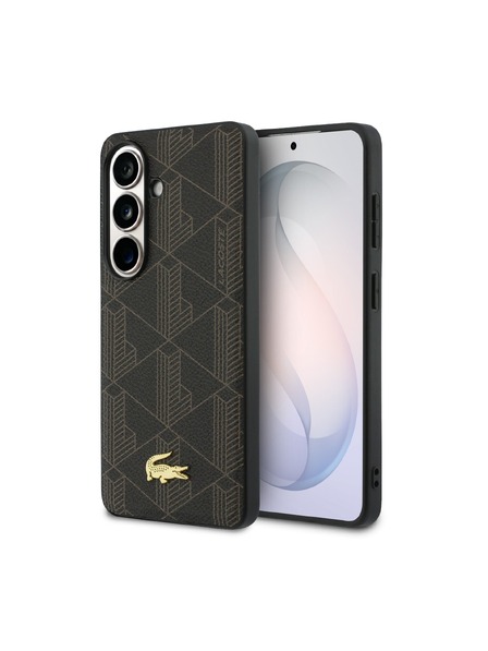 Lacoste Lacoste PVC Blend Monogram Gold Logo Magnetic Zadní Kryt pro Samsung Galaxy S26+ Brown