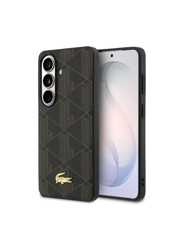 Lacoste Lacoste PVC Blend Monogram Gold Logo Magnetic Zadní Kryt pro Samsung Galaxy S26+ Brown
