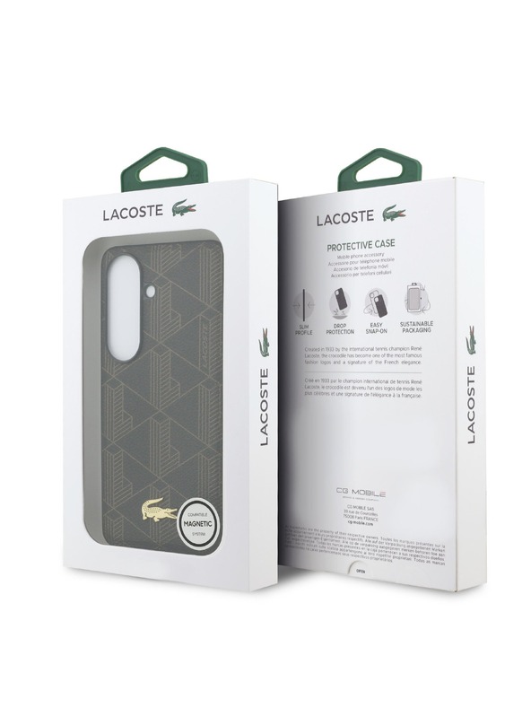 Lacoste Lacoste PVC Blend Monogram Gold Logo Magnetic Zadní Kryt pro Samsung Galaxy S26+ Brown