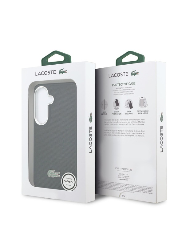 Lacoste Lacoste Petit Pique Metal Logo Magnetic Zadní Kryt pro Samsung Galaxy S26+ Black