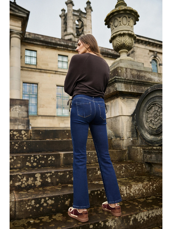 Moodo Bootcut džíny tmavě modré Moodo