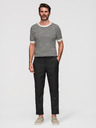 Ombre Clothing Pánské chino kalhoty REGULAR FIT s elastickým pasem – černé V4 P1525 Ombre Clothing