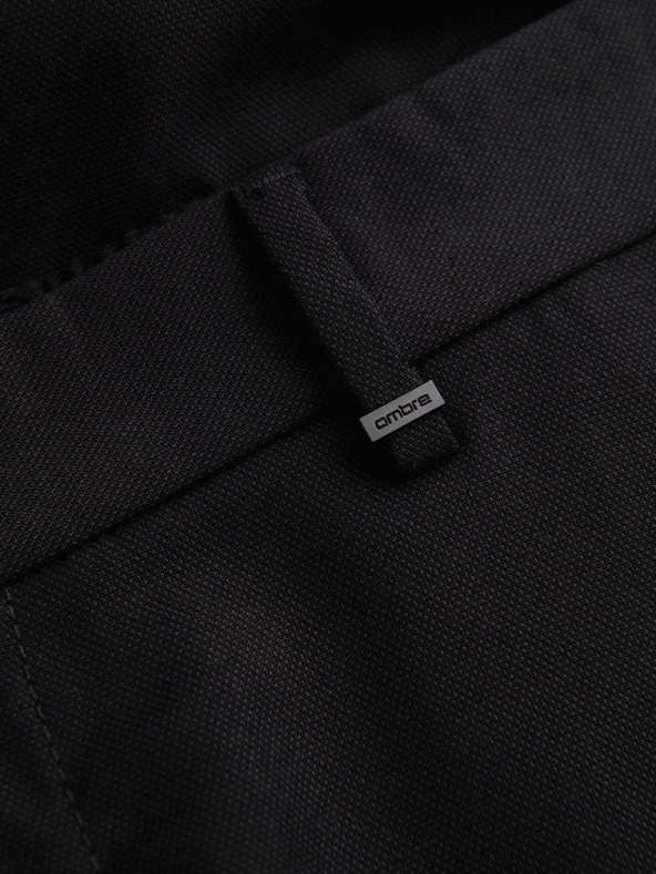 Ombre Clothing Pánské chino kalhoty REGULAR FIT s elastickým pasem – černé V4 P1525 Ombre Clothing