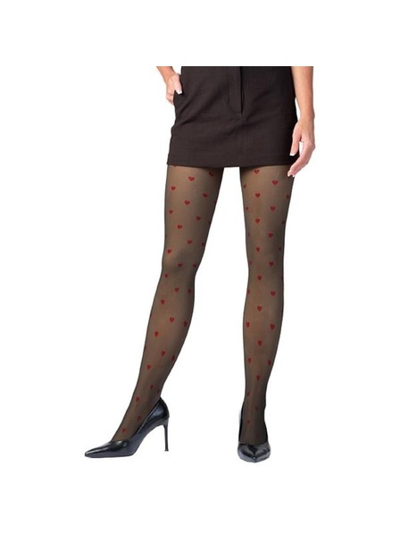 Bellinda WARM & TRANSPARENT 80 DEN - Dámské teplé punčochové kalhoty 80 DEN - černá - červená