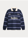 Marks & Spencer Pruhovaný sportovní top z čisté bavlny (6–16 let) Marks & Spencer modrá