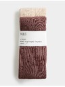 Marks & Spencer Sada 2 ks punčoch s žebrováním a vysokým podílem bavlny (2–14 roky) Marks & Spencer smetanová