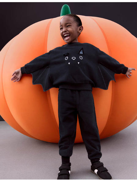 Marks & Spencer 2dílný halloweenský netopýří outfit s vysokým podílem bavlny(2–8 let) Marks & Spencer šedá