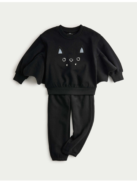 Marks & Spencer 2dílný halloweenský netopýří outfit s vysokým podílem bavlny(2–8 let) Marks & Spencer šedá