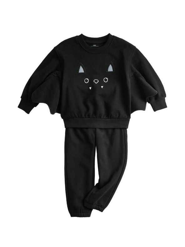 Marks & Spencer 2dílný halloweenský netopýří outfit s vysokým podílem bavlny(2–8 let) Marks & Spencer šedá