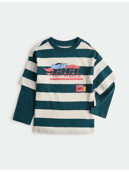 Marks & Spencer Top s falešnými rukávy s motivem Hot Wheels™ z čisté bavlny (2–8 let) Marks & Spencer zelená