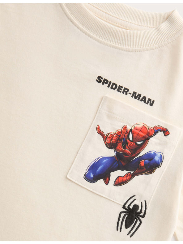 Marks & Spencer Topy z čisté bavlny s potiskem Spider-Man™ (2–7 let) Marks & Spencer smetanová