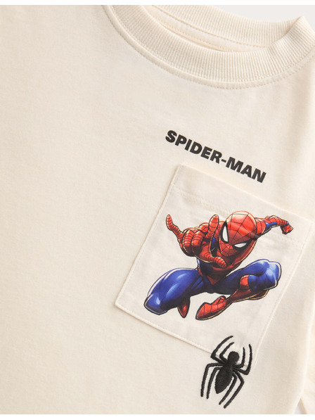 Marks & Spencer Topy z čisté bavlny s potiskem Spider-Man™ (2–7 let) Marks & Spencer smetanová