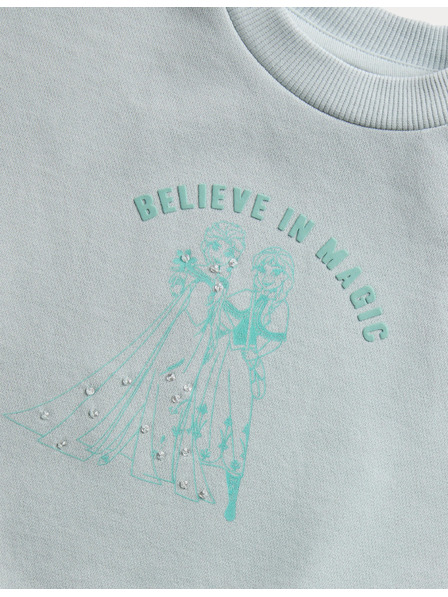 Marks & Spencer Šaty s flitry s motivem Ledové království™, s vysokým podílem bavlny (2–8 let) Marks & Spencer modrá