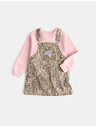 Marks & Spencer Dvoudílný džínový outfit Leopard Pinny (2–8 let) Marks & Spencer hnědá