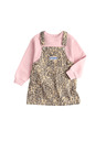Marks & Spencer Dvoudílný džínový outfit Leopard Pinny (2–8 let) Marks & Spencer hnědá