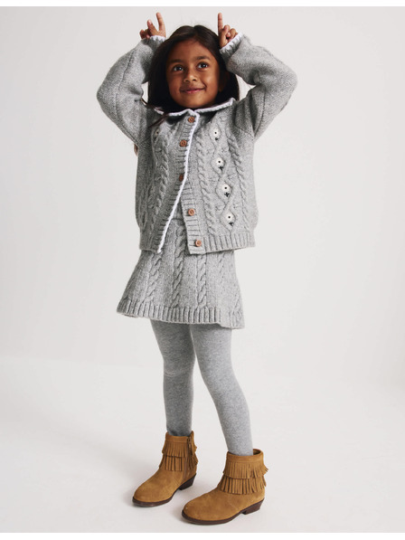 Marks & Spencer Trojdílný pletený outfit se sukní a punčochami (3–5 let) Marks & Spencer šedá