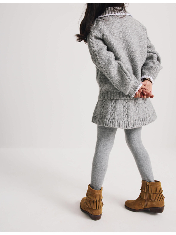 Marks & Spencer Trojdílný pletený outfit se sukní a punčochami (3–5 let) Marks & Spencer šedá
