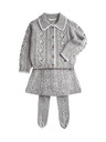 Marks & Spencer Trojdílný pletený outfit se sukní a punčochami (3–5 let) Marks & Spencer šedá