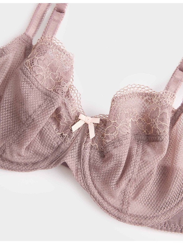Marks & Spencer Balkonová podprsenka Jasmine s kosticemi a krajkou, vel. A–E Marks & Spencer hnědá