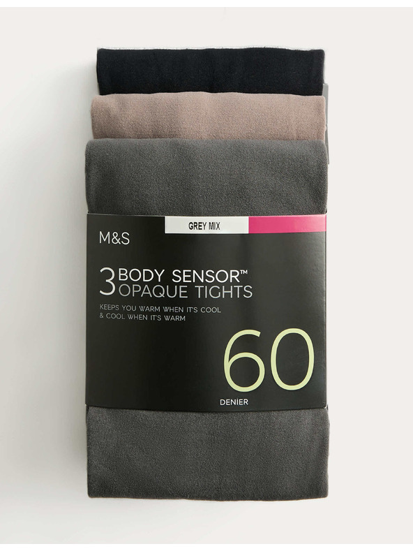 Marks & Spencer Punčochy Body Sensor™, 60 DEN, 3 páry v balení Marks & Spencer šedá