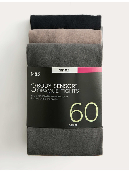Marks & Spencer Punčochy Body Sensor™, 60 DEN, 3 páry v balení Marks & Spencer šedá